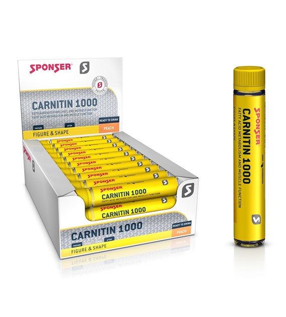 Karnityna SPONSER L-CARNITIN 1000 brzoskwinia (pudełko 30 ampułek x 25ml) (NEW).